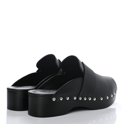 Hermes Calfskin Calya Mules 38 Black 4 of 8