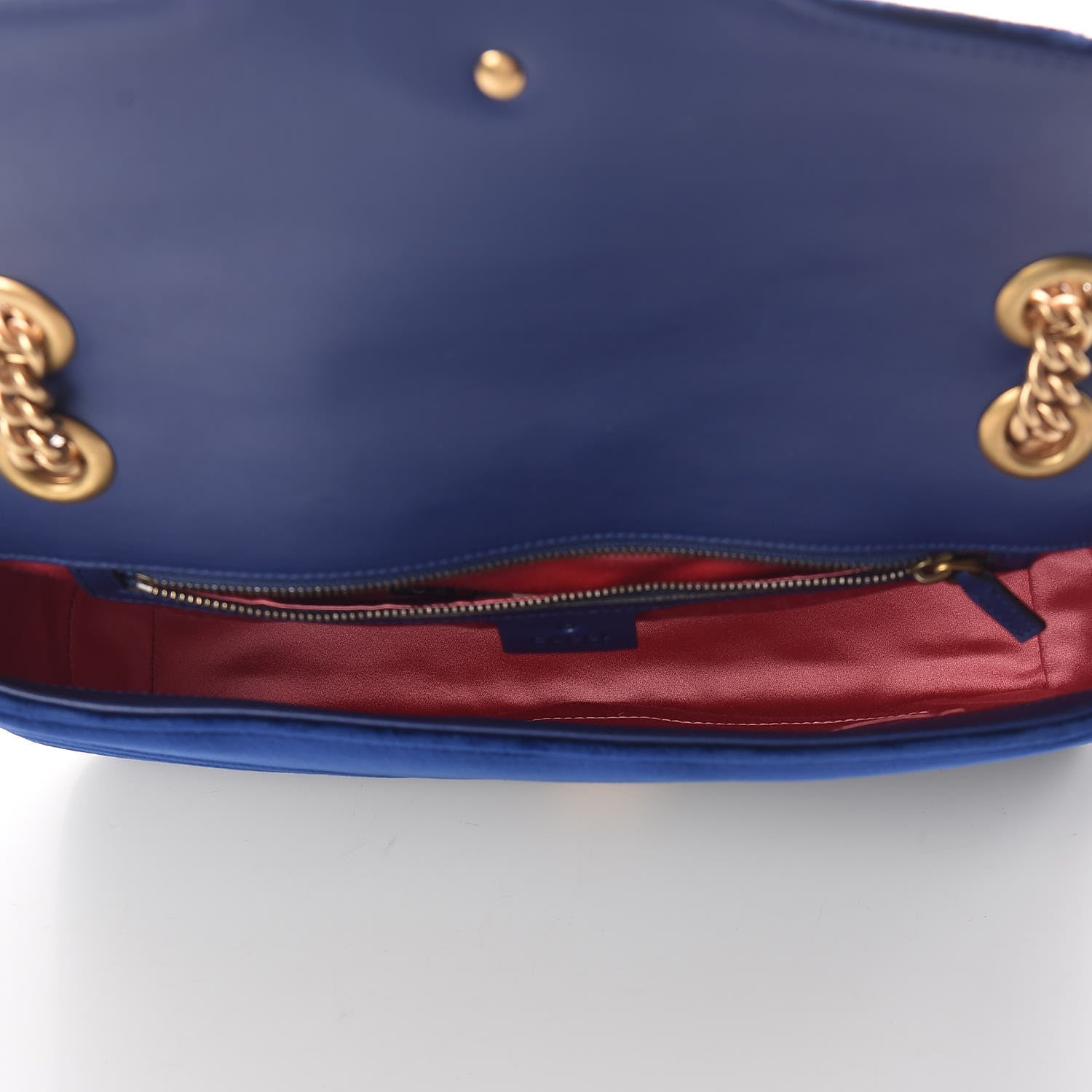 Gucci Velvet Matelasse Medium GG Marmont Shoulder Bag Cobalt Blue 5 of 9