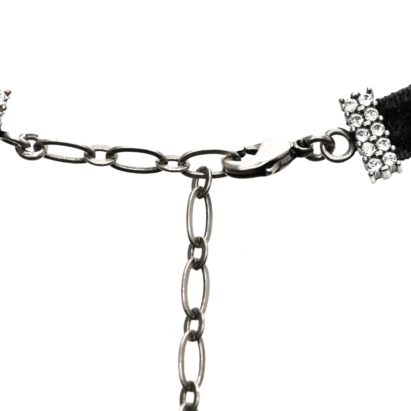 Velvet Crystal Star Choker Necklace Black