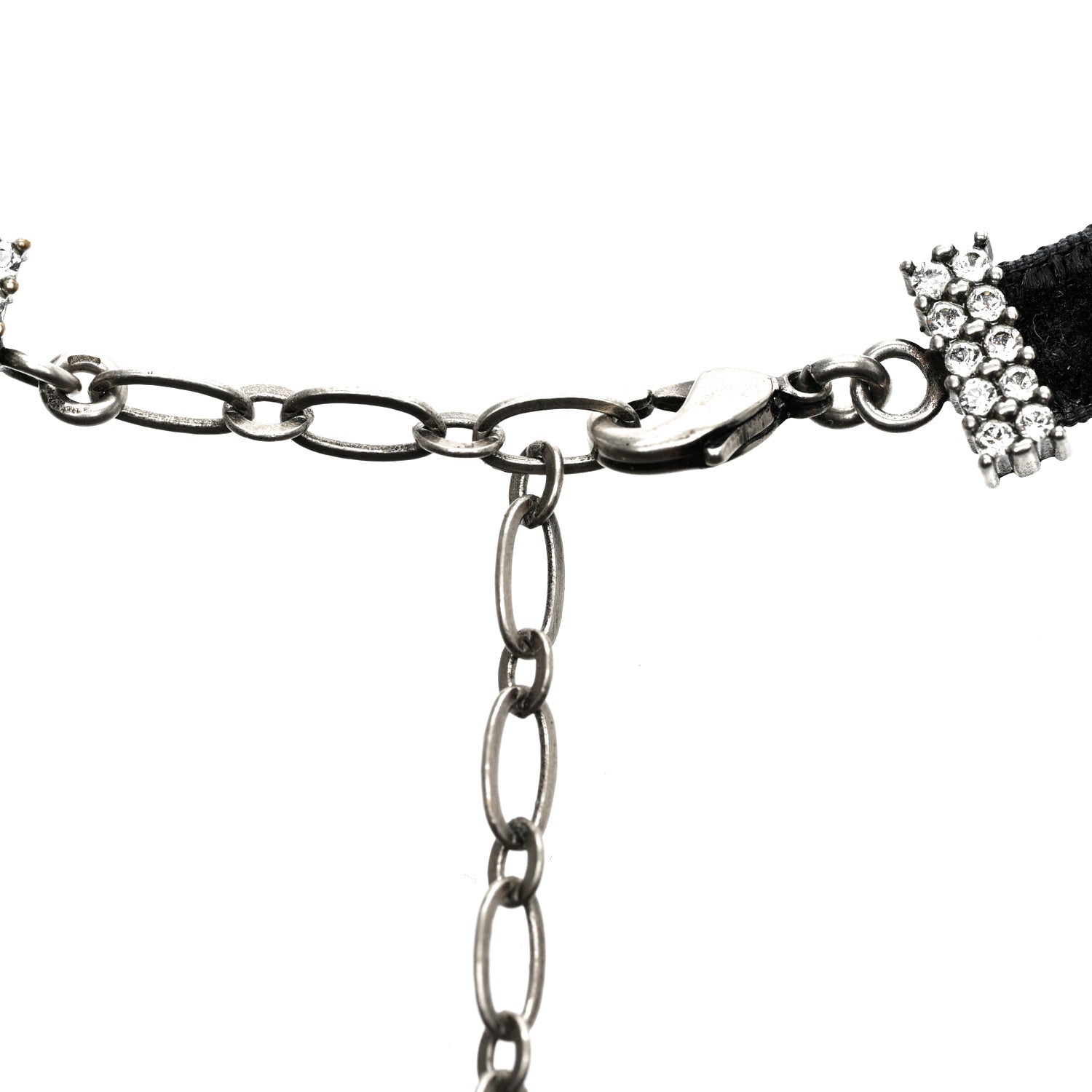Christian Dior Velvet Crystal Star Choker Necklace Black 5 of 5