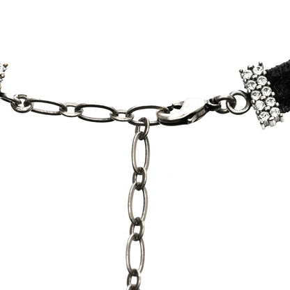 Christian Dior Velvet Crystal Star Choker Necklace Black 5 of 5