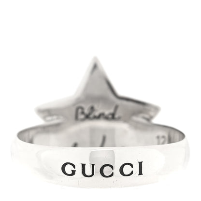 Gucci Sterling Silver Blind for Love Star Cat Ring 51 5.75 3 of 6