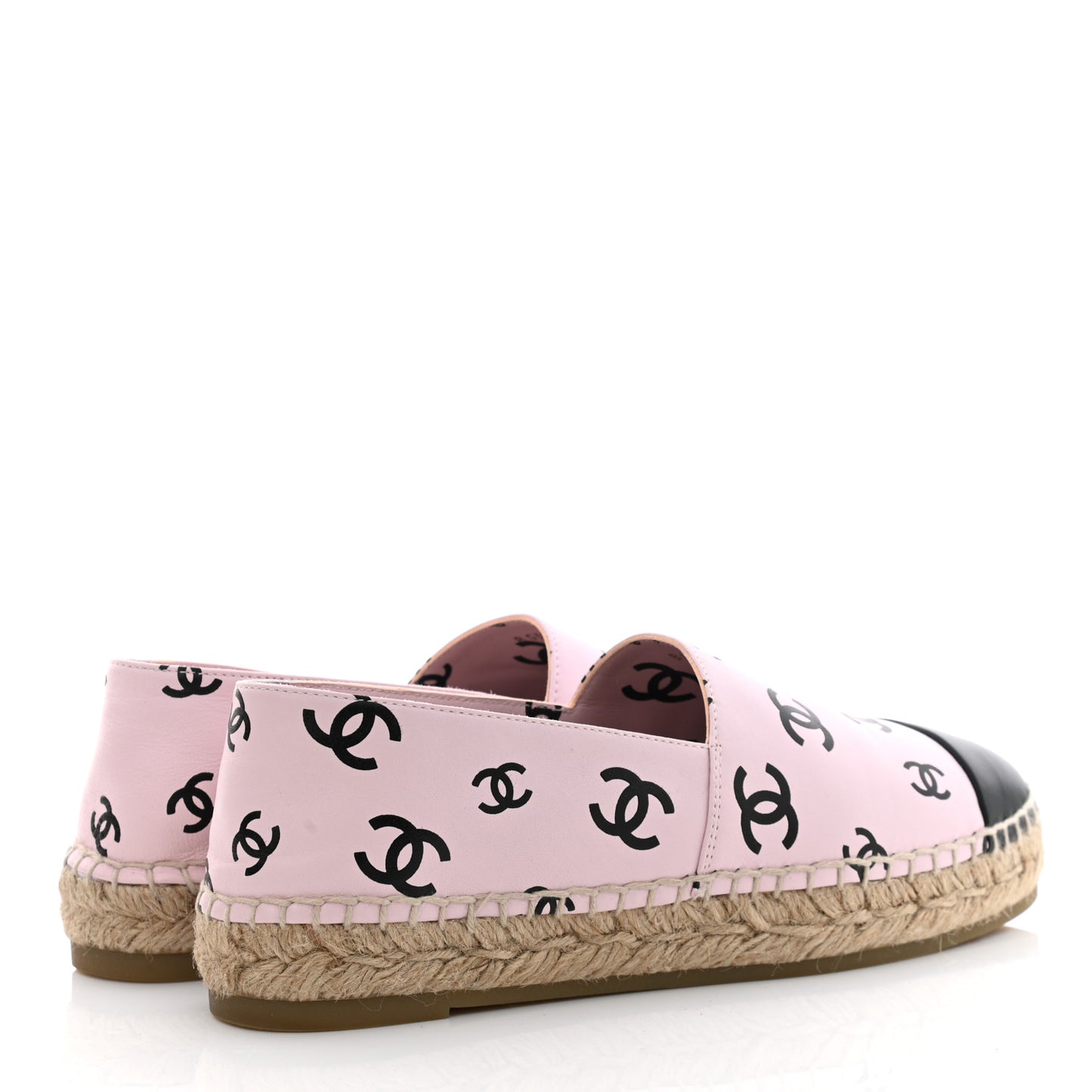 Lambskin Printed CC Espadrilles 37 Light Pink Black