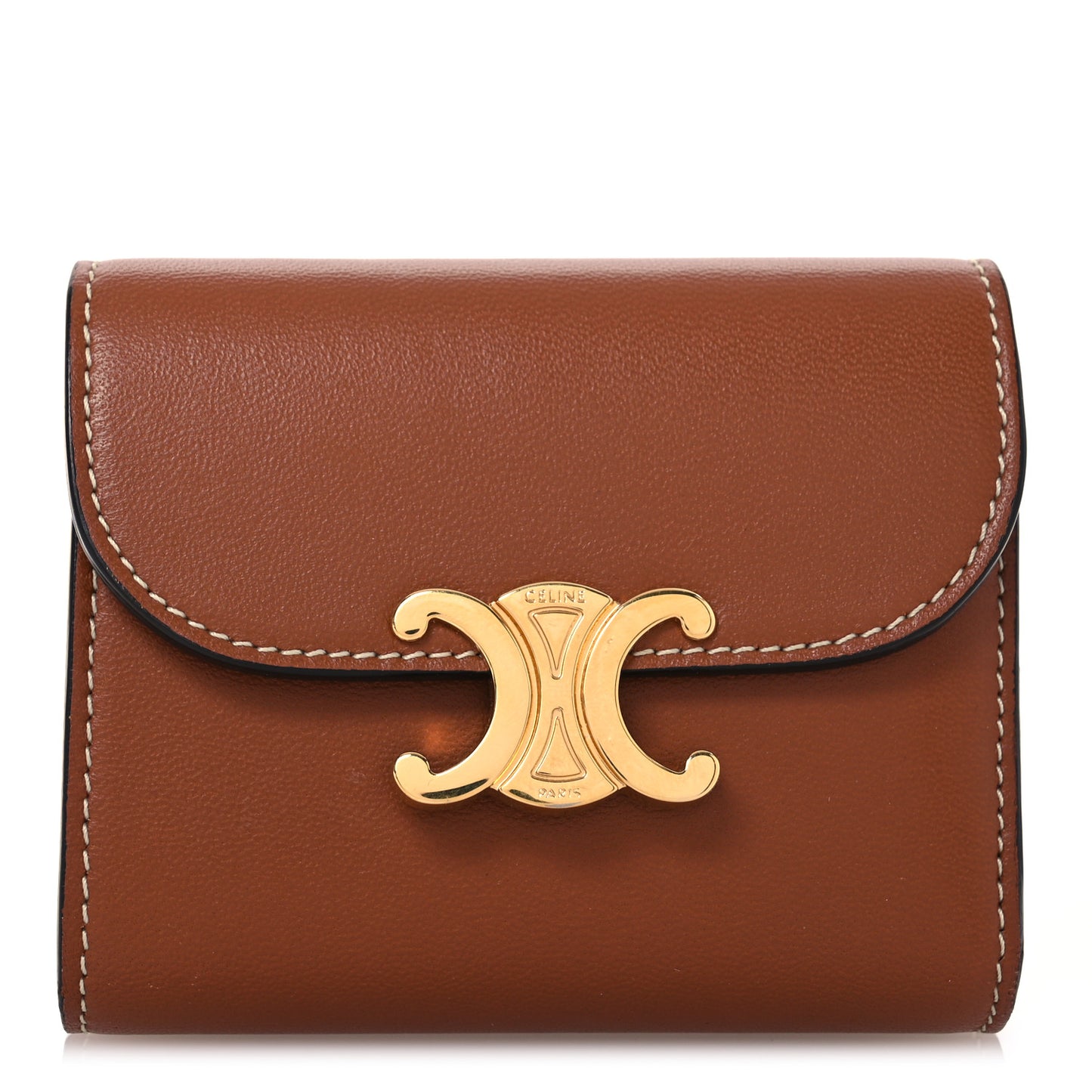 Shiny Smooth Lambskin Small Triomphe Wallet Tan