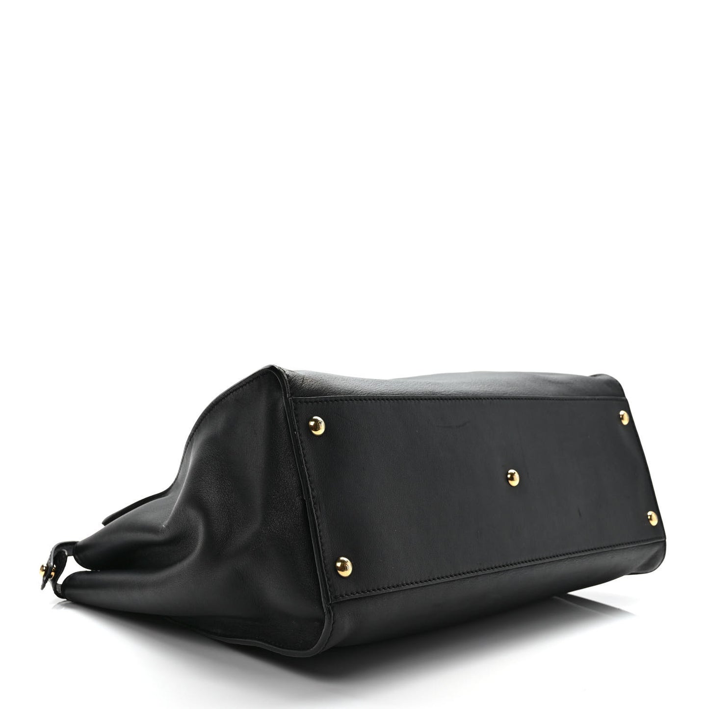 Vitello Seta Shiny Nappa Large Peekaboo Iconic Satchel Black