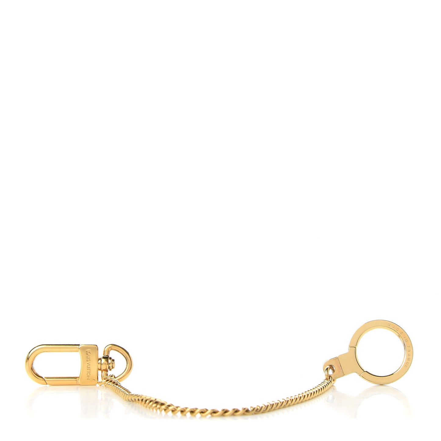 Metal Pochette Extender Key Ring Chain Gold