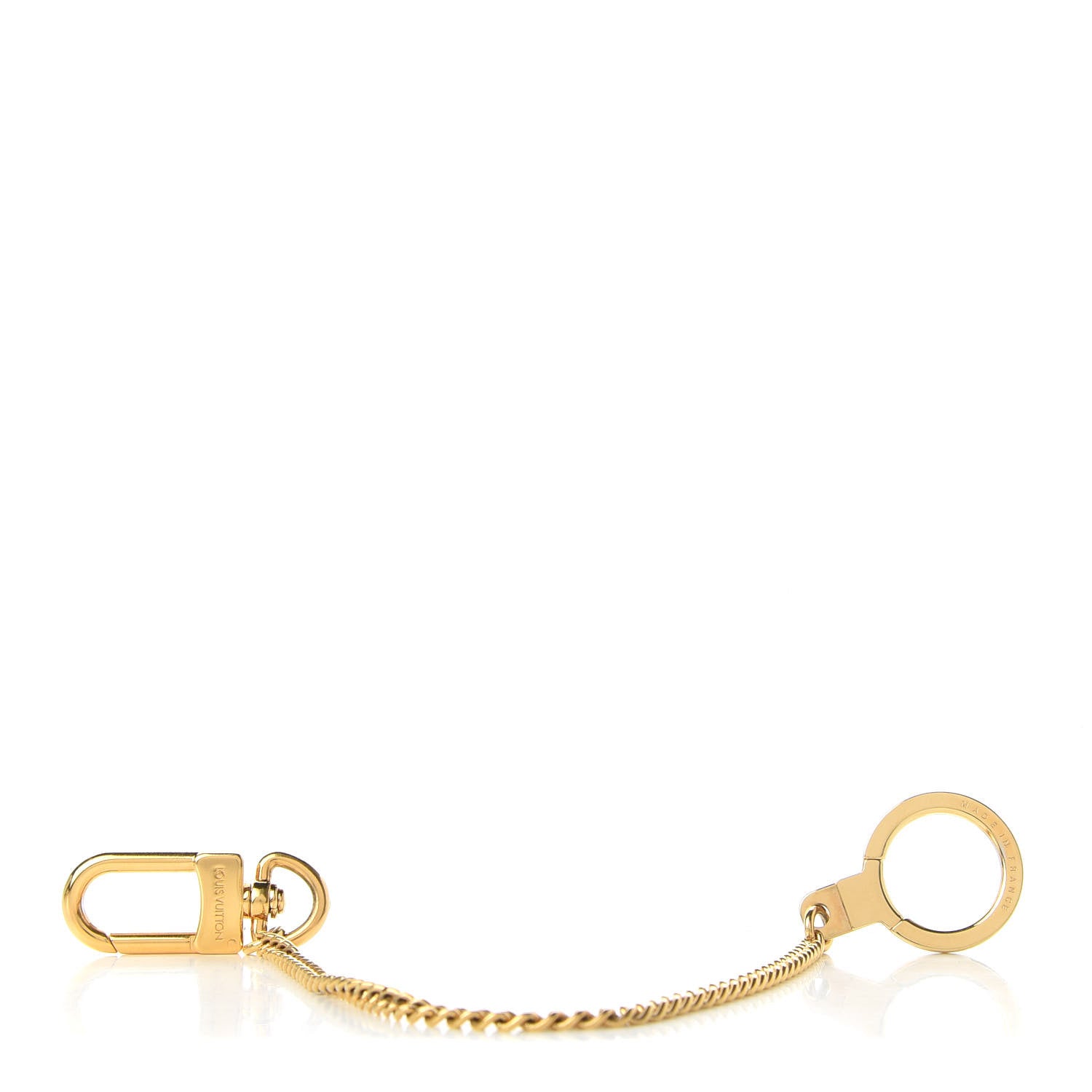 Louis Vuitton Metal Pochette Extender Key Ring Chain Gold 1 of 3