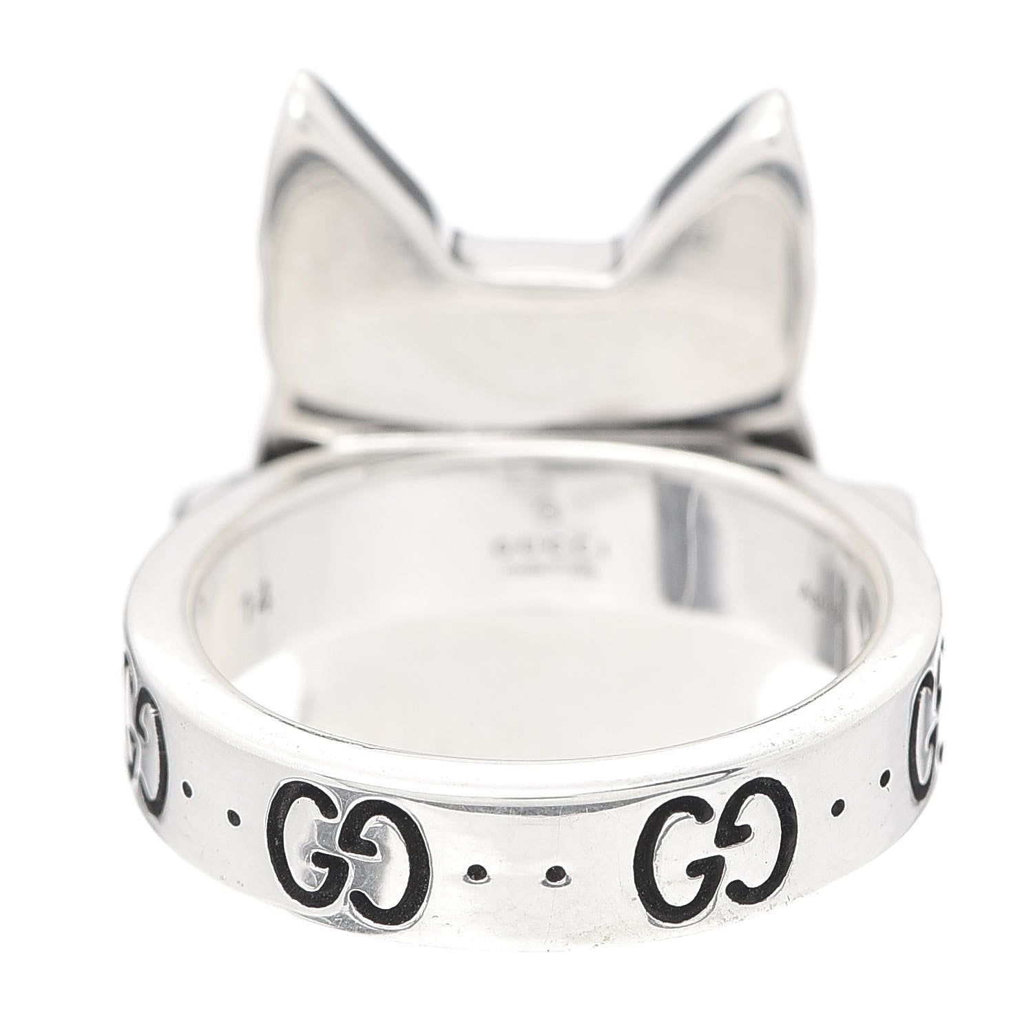 Gucci Sterling Silver Enamel Bosco Ring 54 7 3 of 6