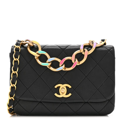 Chanel Lambskin Quilted Small Color Match Flap Black Multicolor 1 of 10