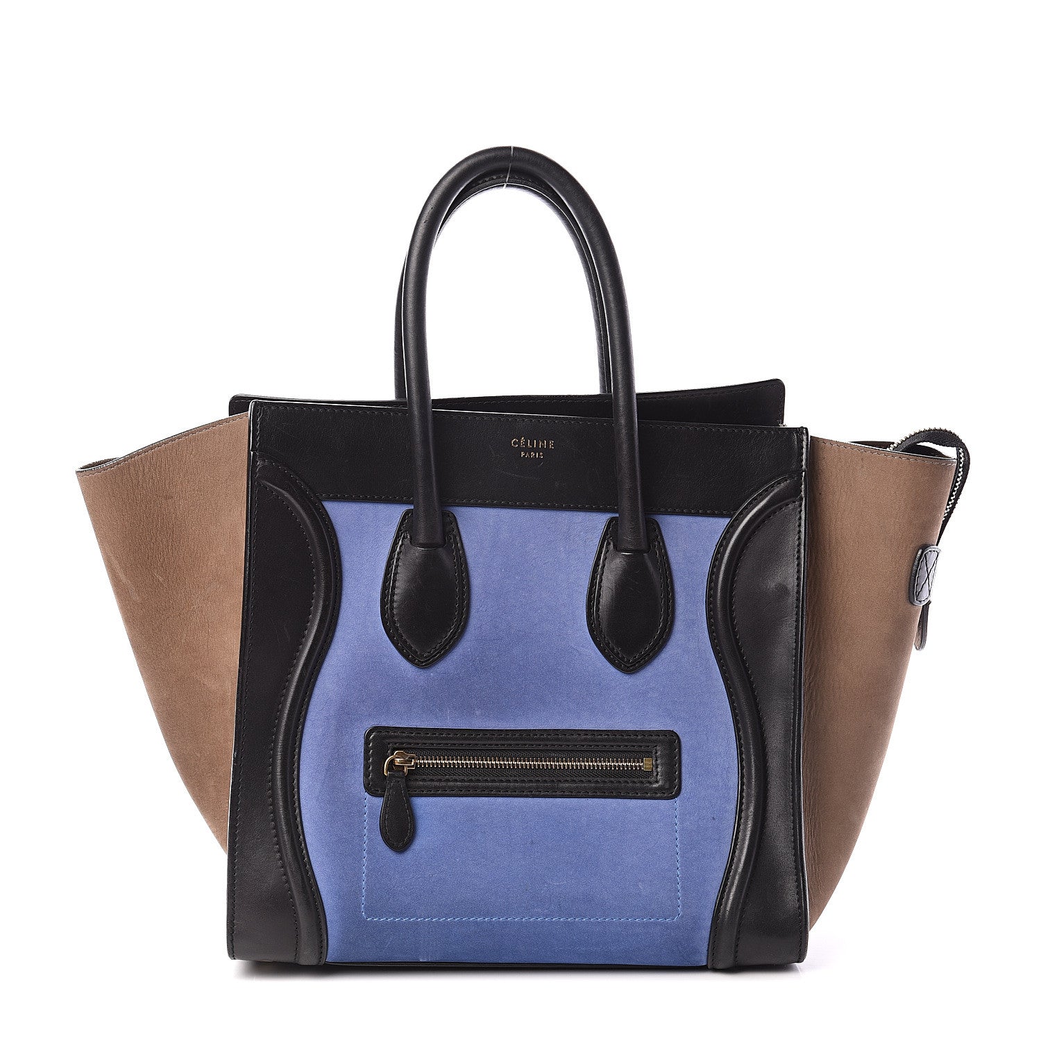 Celine Calfskin Nubuck Suede Micro Tri-Color Luggage Blue 1 of 8