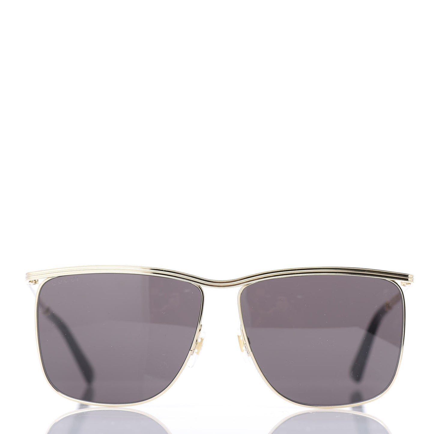 Metal Square Frame Sunglasses GG0817S Gold Grey