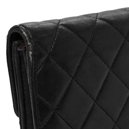 Chanel Lambskin Quilted Large Gusset Flap Wallet Black 12 of 12