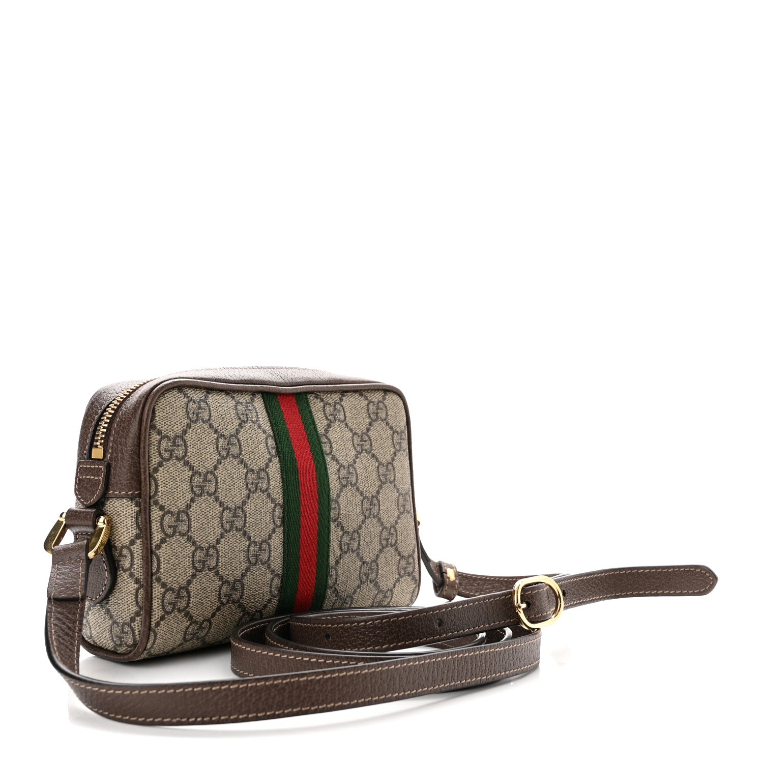 Gucci GG Supreme Monogram Web Mini Ophidia Shoulder Bag Brown 3 of 10