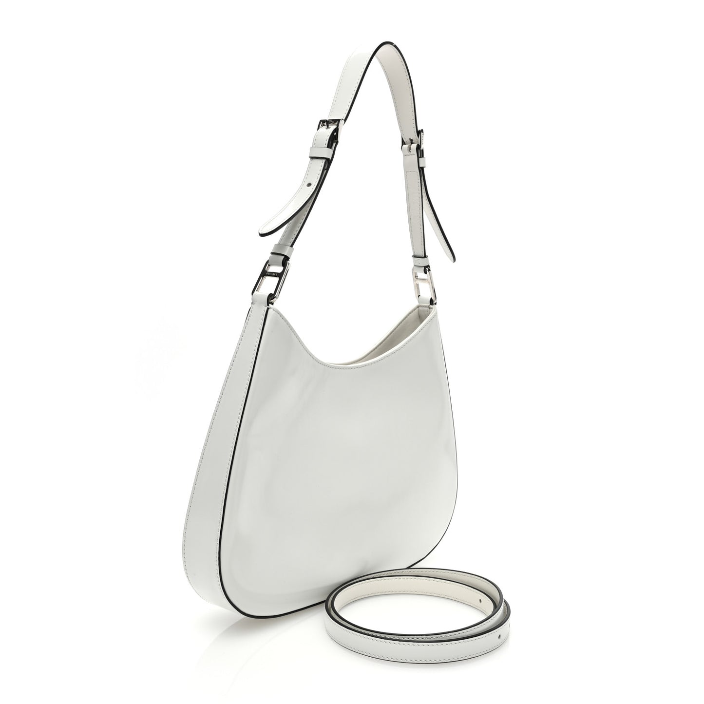 Spazzolato Cleo Adjustable Strap Shoulder Bag White