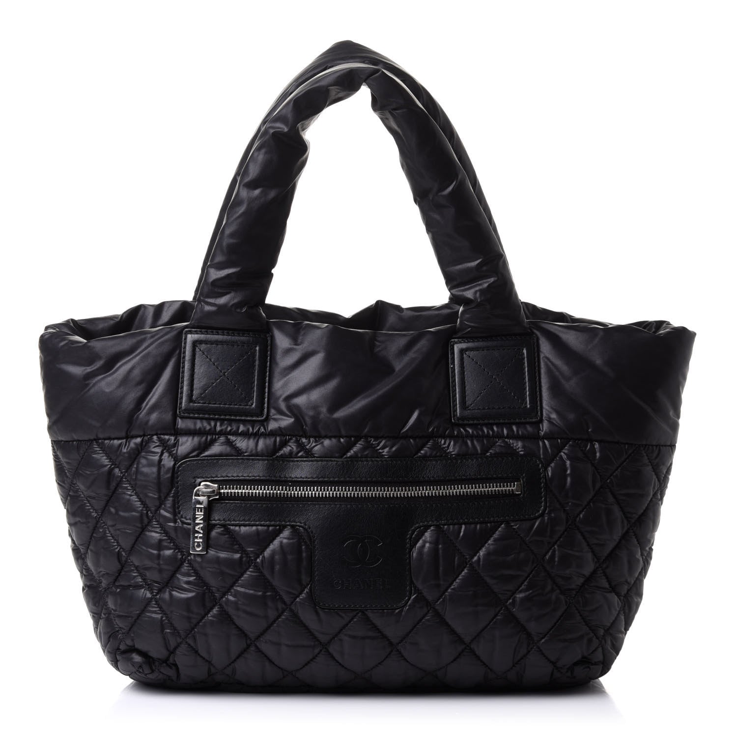 Chanel Nylon Quilted Coco Cocoon Medium Reversible Tote Black Red 1 of 8