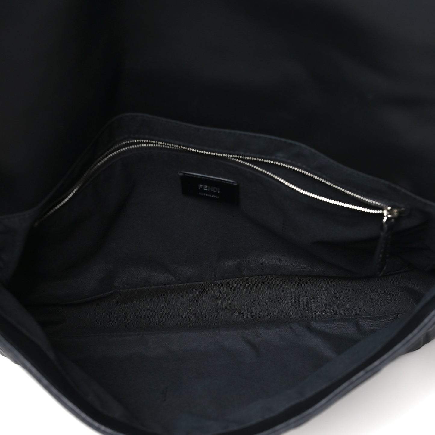 Nappa FF 1974 Embossed Large Baguette Black