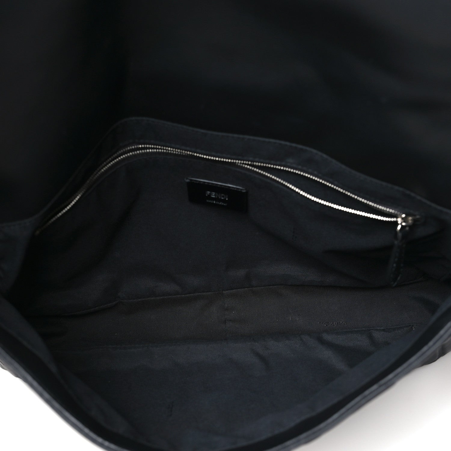 Fendi Nappa FF 1974 Embossed Large Baguette Black 5 of 11