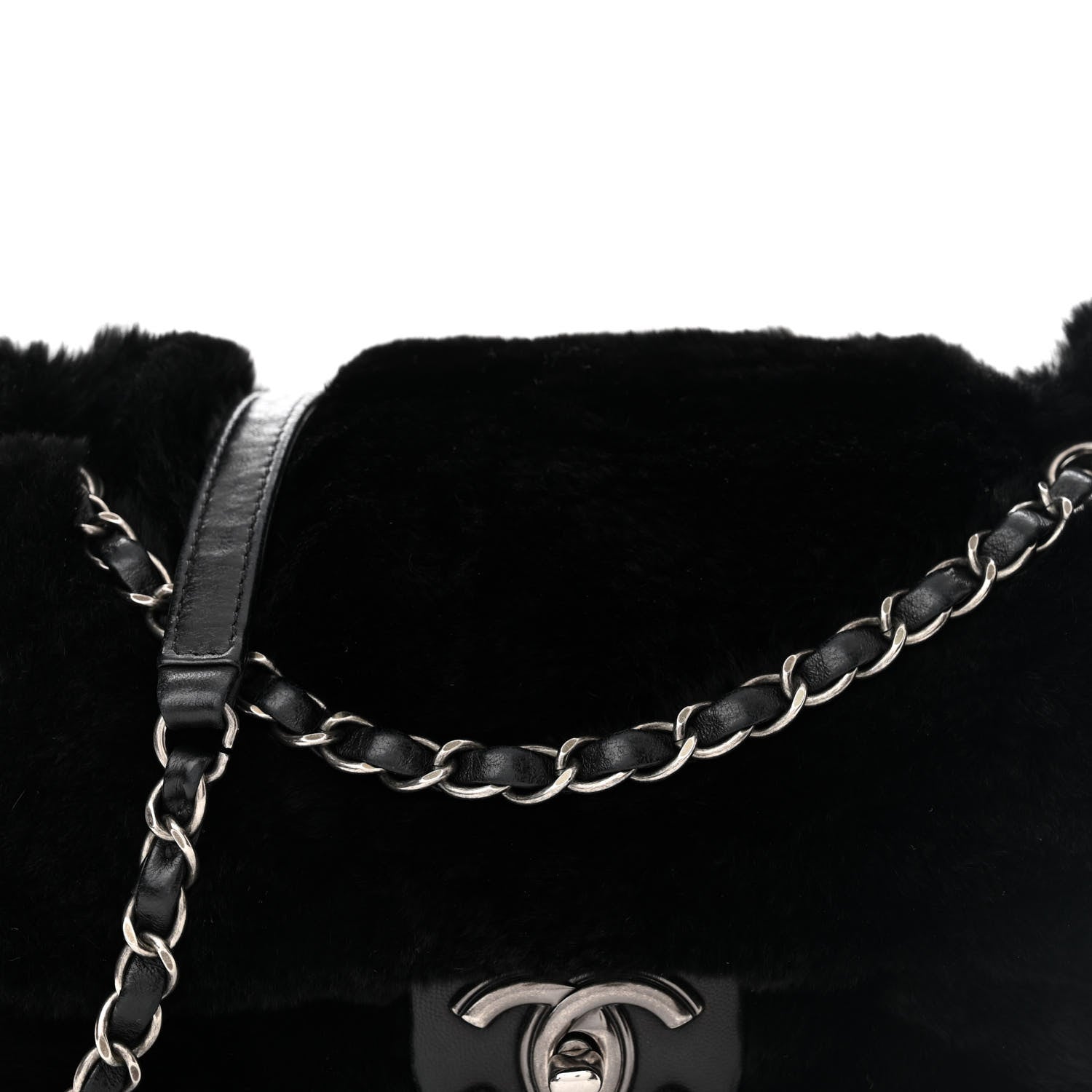 Chanel Rabbit Fur Medium Single Flap Black 8 of 10