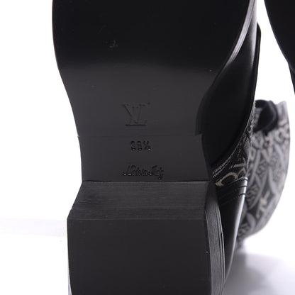 Louis Vuitton Jacquard Calfskin Since 1854 Metropolis Flat Ranger Boot 38.5 Gray 7 of 9