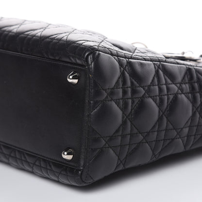 Christian Dior Lambskin Cannage Large Lady Dior Black 9 of 17