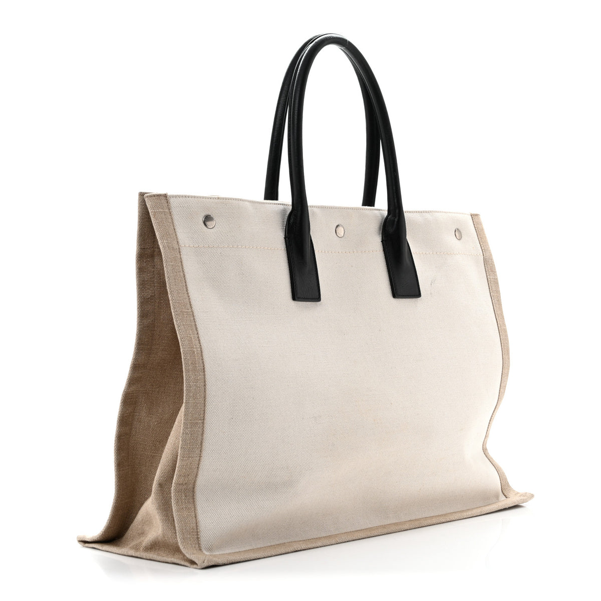 Linen Calfskin Rive Gauche Tote Optic White