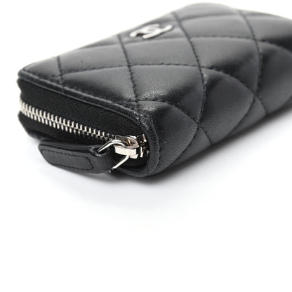 Chanel Lambskin Quilted Zip Coin Purse Black 8 of 9