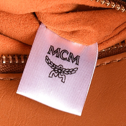 MCM Visetos Calfskin Small Patricia Crossbody Bag Cognac Black 7 of 8
