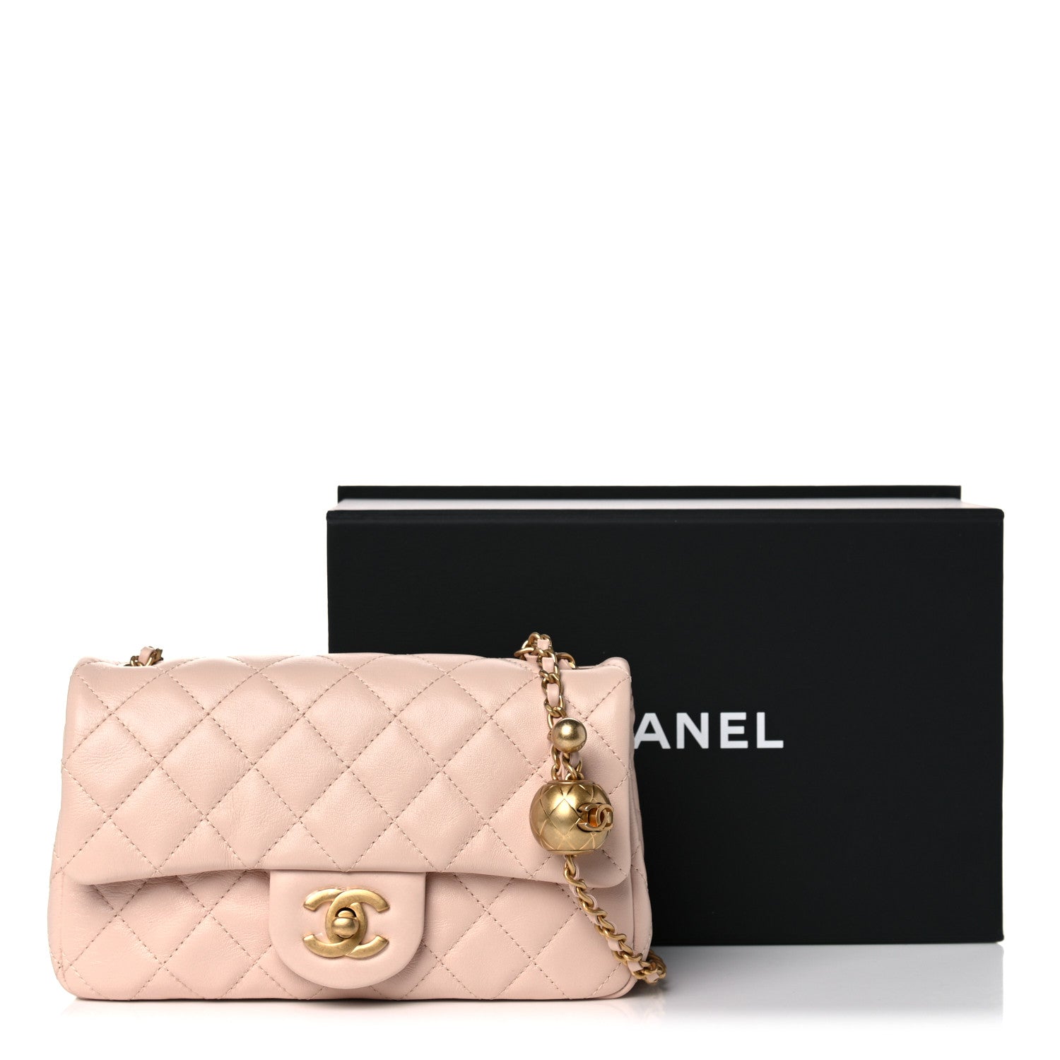 Chanel Lambskin Quilted Mini Rectangular Pearl Crush Flap Light Beige 10 of 10