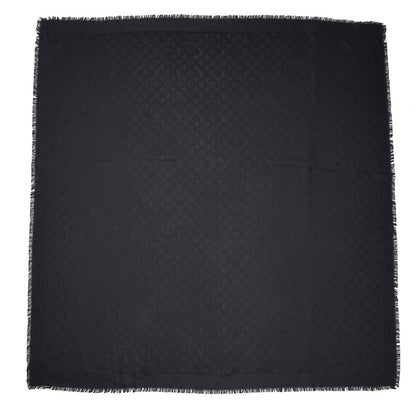 Louis Vuitton Wool Silk Monogram Shawl Black 1 of 17