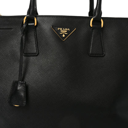 Prada Saffiano Lux Large Galleria Double Zip Tote Black 7 of 9