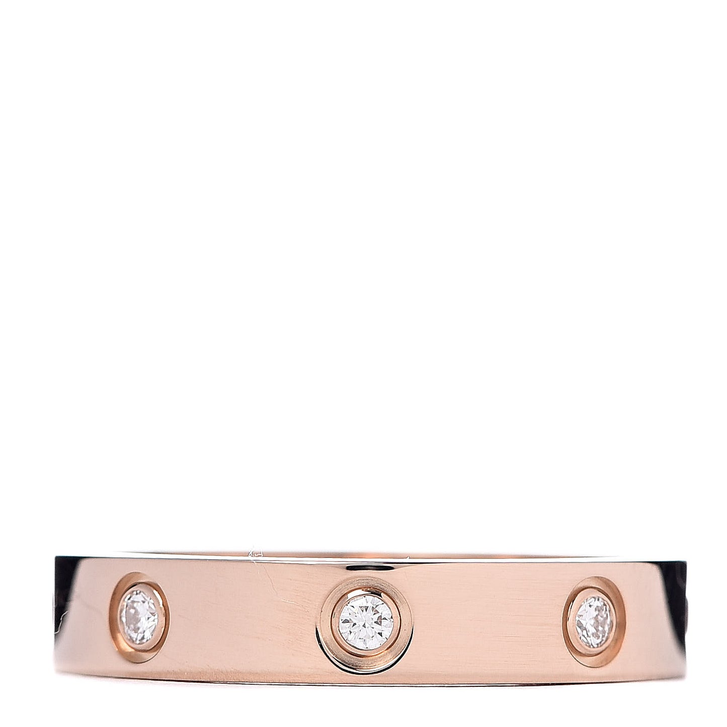 18K Pink Gold 8 Diamond 4mm LOVE Wedding Band Ring 57 8