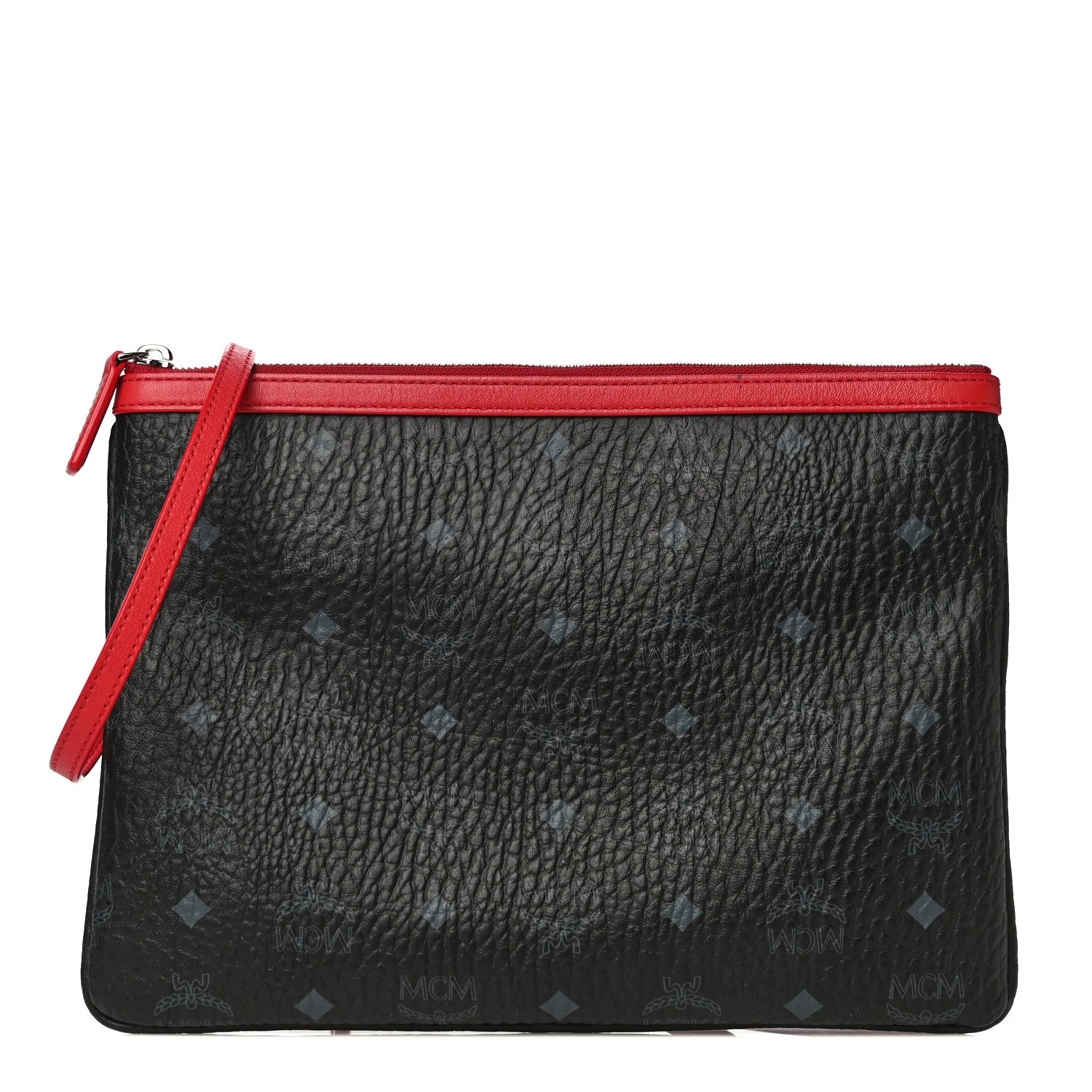 MCM Visetos Crossbody Pouch Black Red 1 of 15
