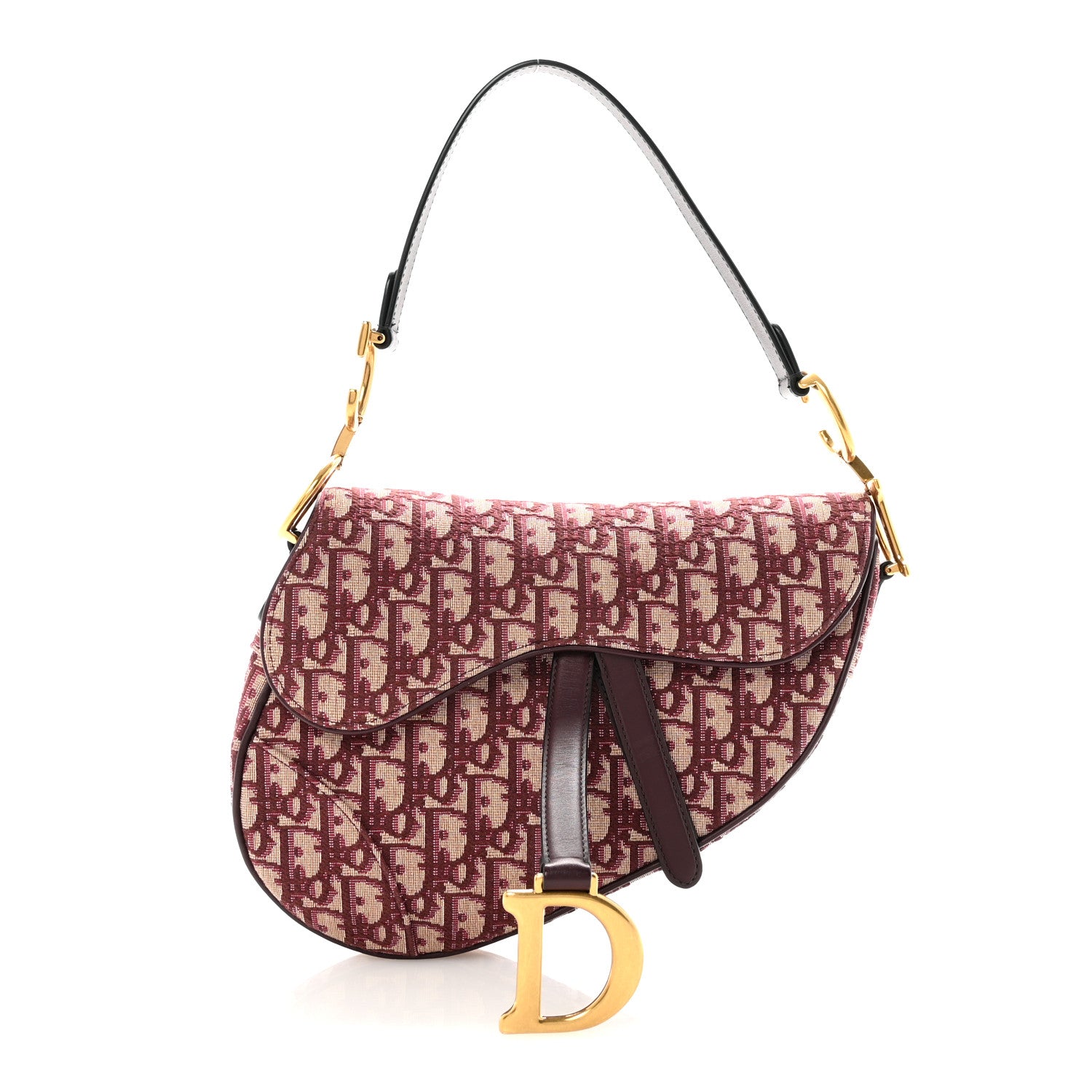 Christian Dior Oblique Saddle Bag Burgundy 1 of 10