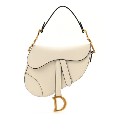 Christian Dior Grained Calfskin Mini Saddle Bag White 1 of 8