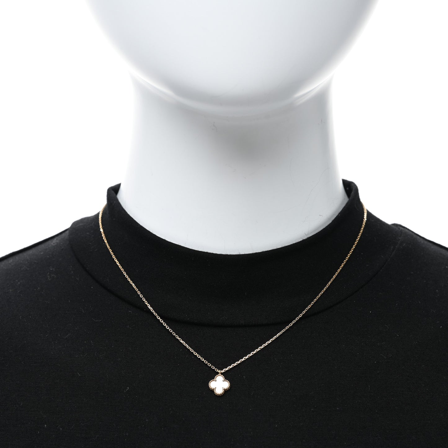 18K Yellow Gold Mother of Pearl Sweet Alhambra Pendant Necklace