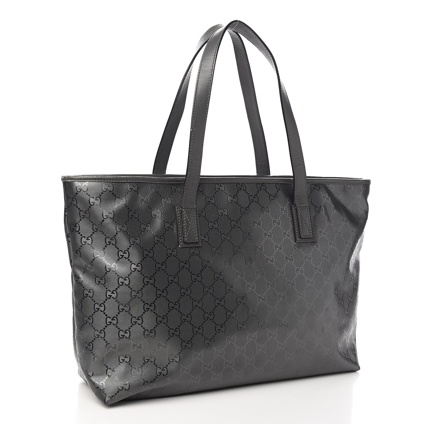 Imprime Monogram Medium Zippered Shopping Tote Pewter