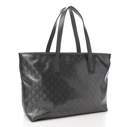 Gucci Imprime Monogram Medium Zippered Shopping Tote Pewter 2 of 11