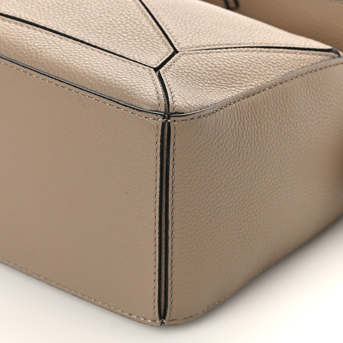 Grained Calfskin Small Puzzle Bag Sand