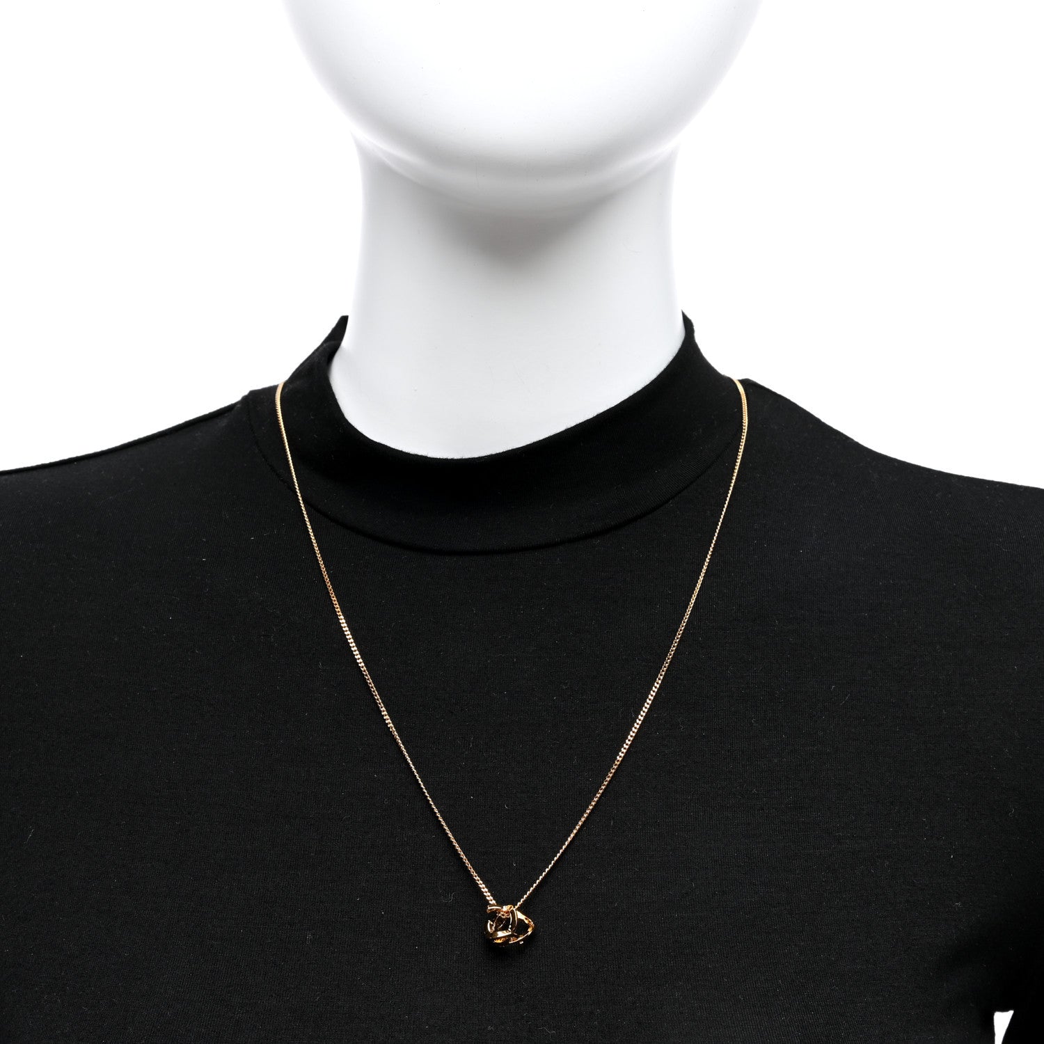 Saint Laurent Metal Opyum Twist Necklace Gold 2 of 4