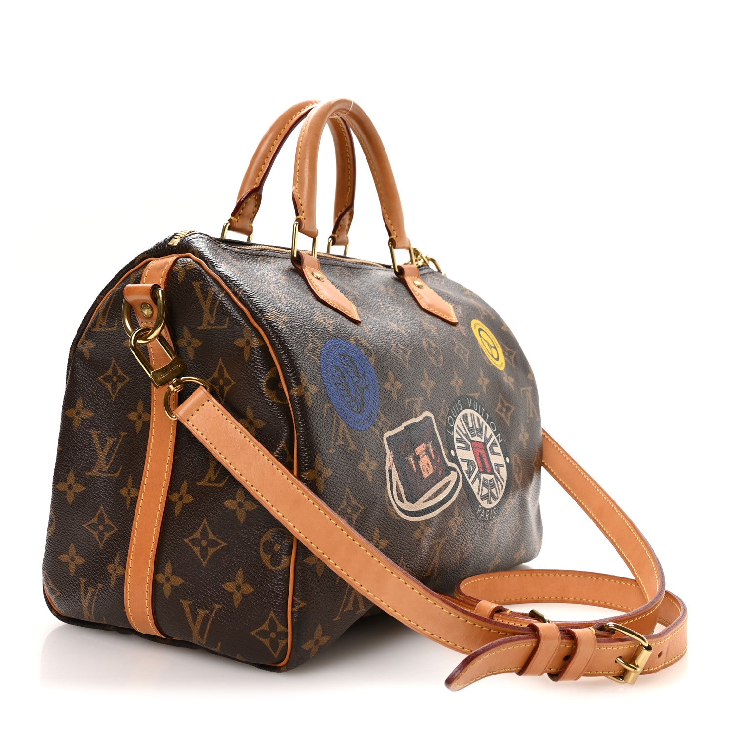 Louis Vuitton Monogram World Tour Speedy Bandouliere 30 3 of 15