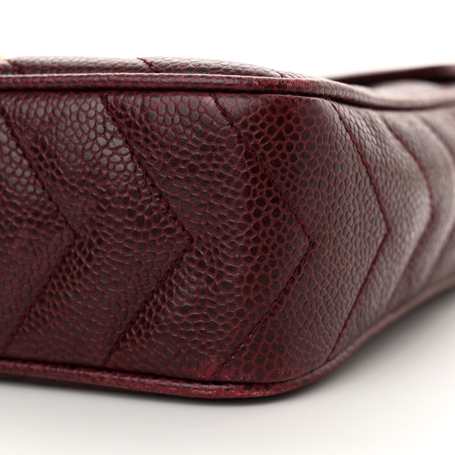 Chanel Caviar Chevron Quilted Tassel Camera Case Burgundy 10 of 13