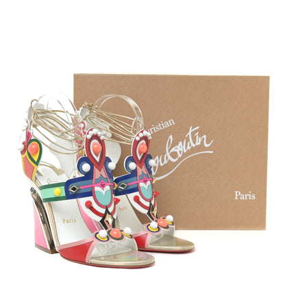 Christian Louboutin Calfskin Papagaya Levita Sandals 38 Multicolor 15 of 15