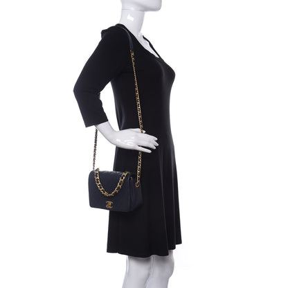 Chanel Caviar Quilted Small Fashion Therapy Flap Bag Navy Blue 2 of 11