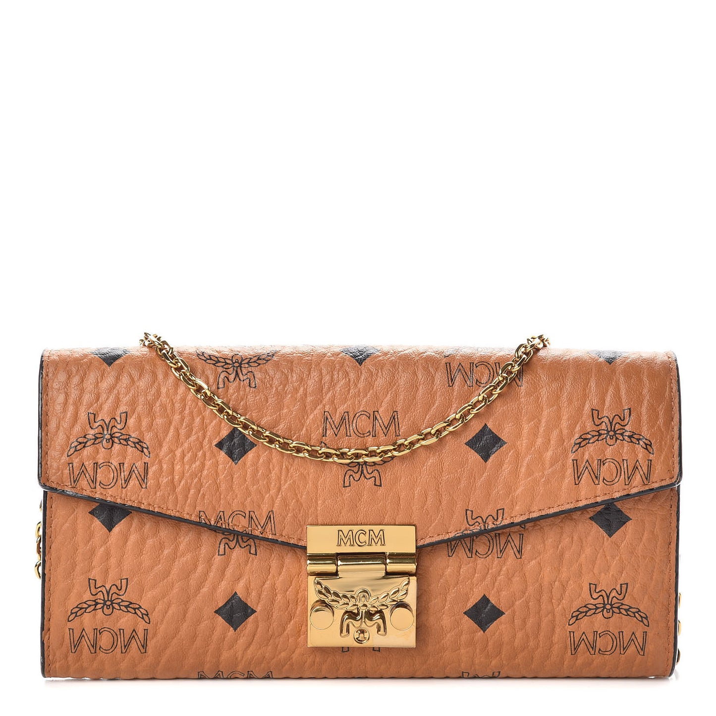 Visetos Large Patricia Wallet On Chain Cognac