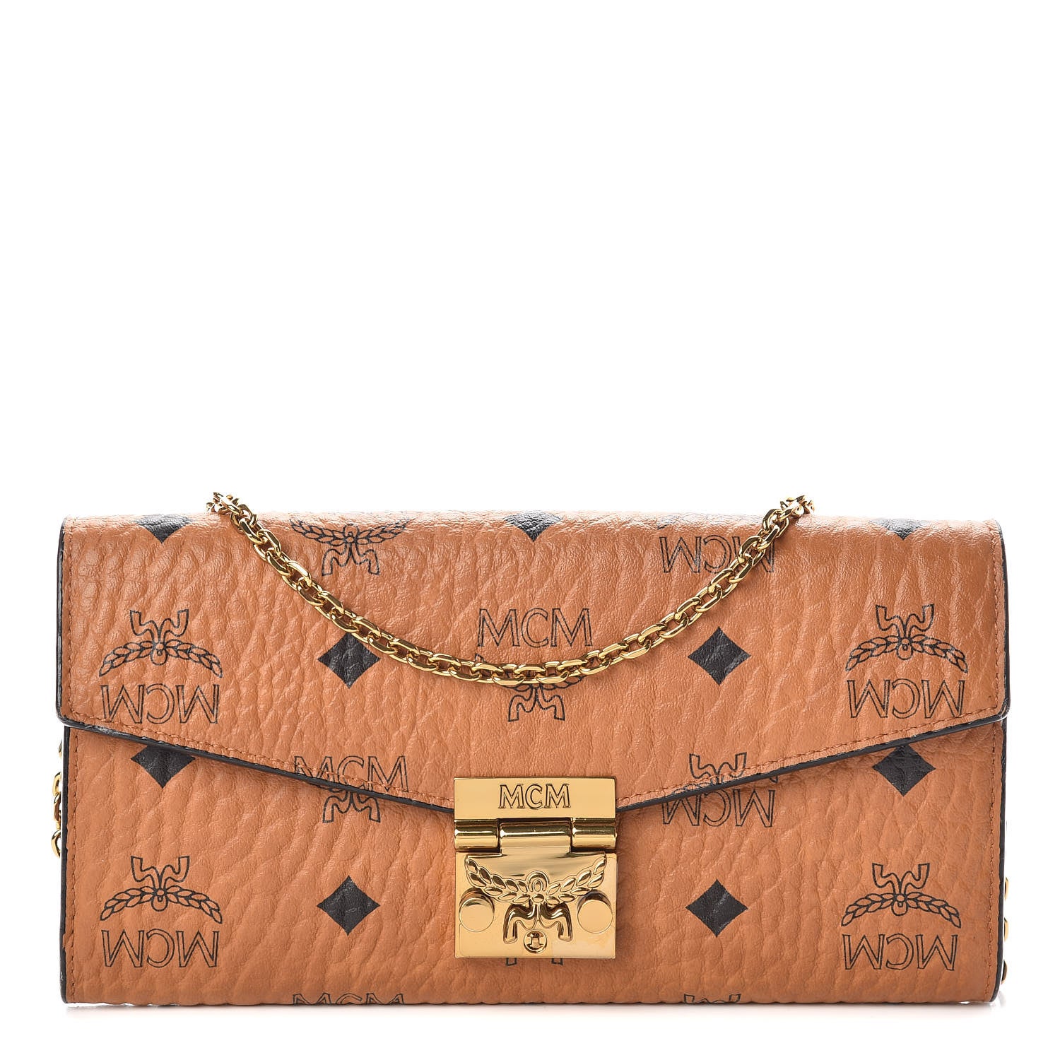 MCM Visetos Large Patricia Wallet On Chain Cognac 1 of 10
