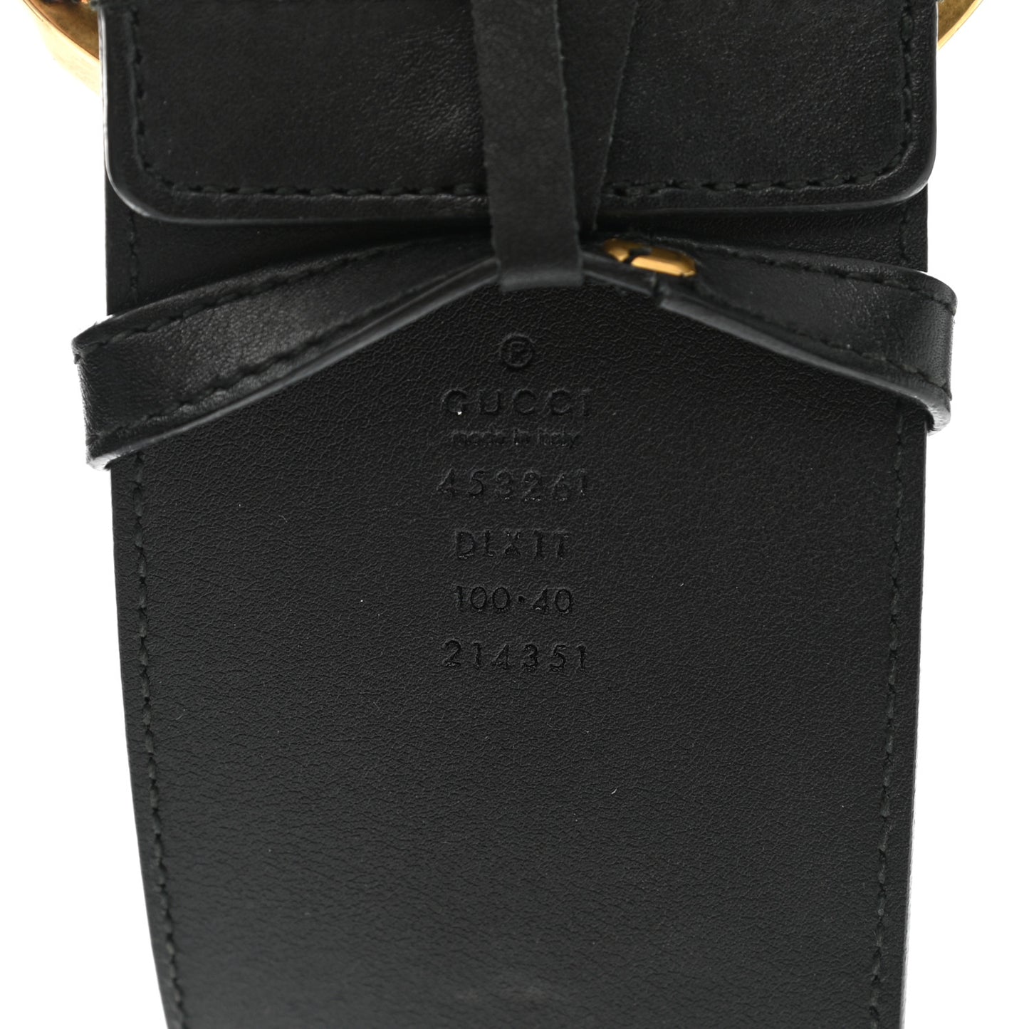 Moon Calfskin Pearl Double G 70mm Belt 100 40 Black Cream
