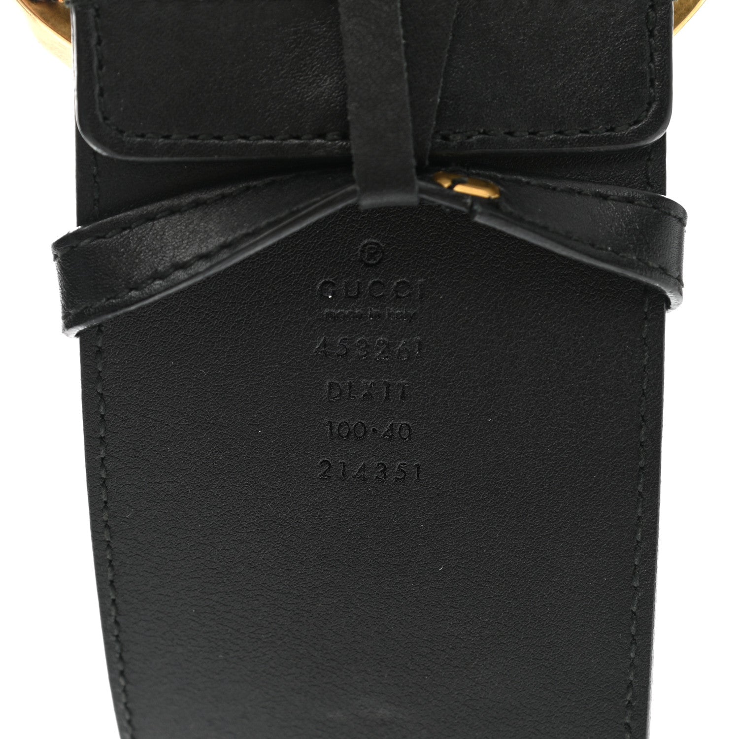Gucci Moon Calfskin Pearl Double G 70mm Belt 100 40 Black Cream 3 of 8