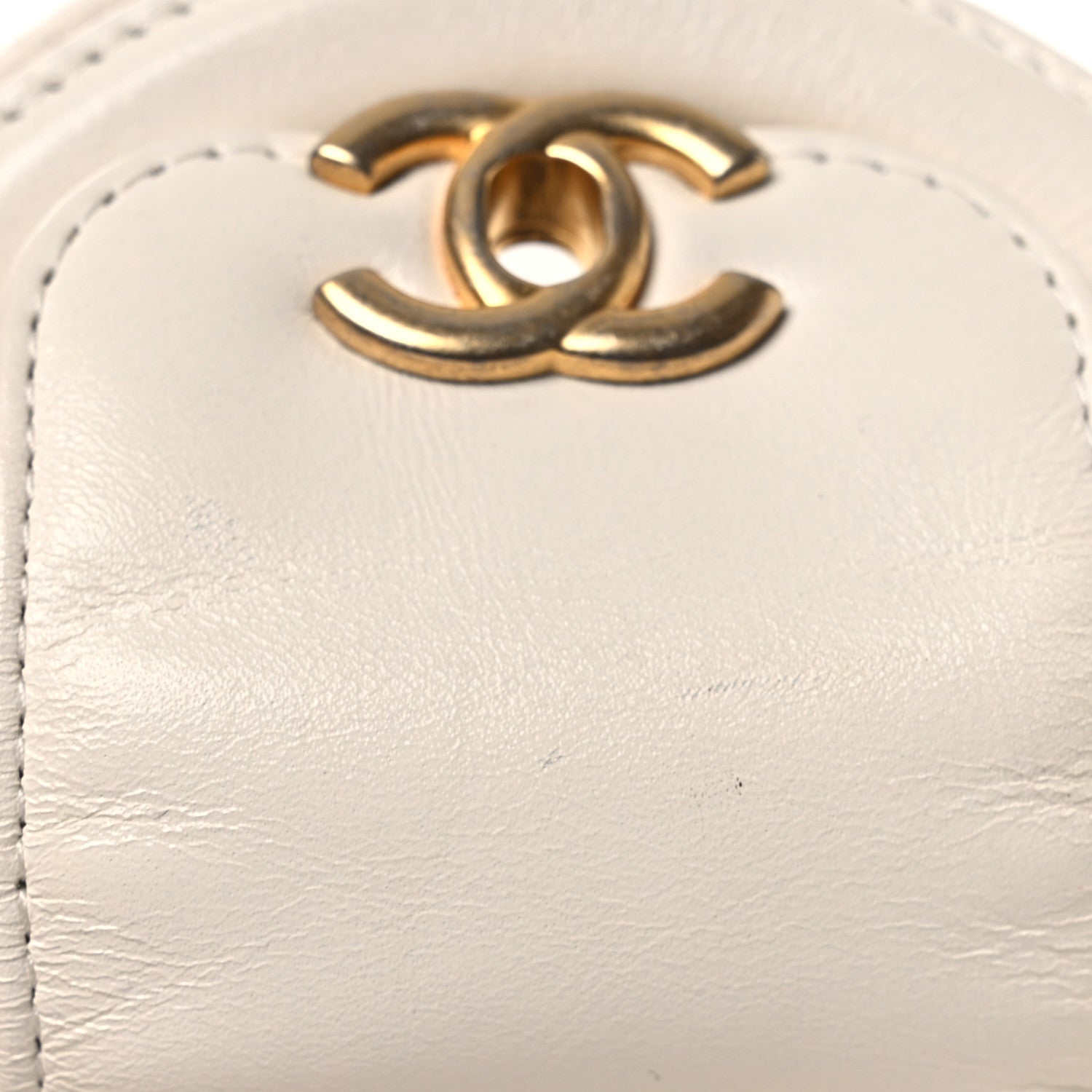 Chanel Shiny Aged Calfskin Quilted Mini Nano Kelly Shopper White 12 of 12