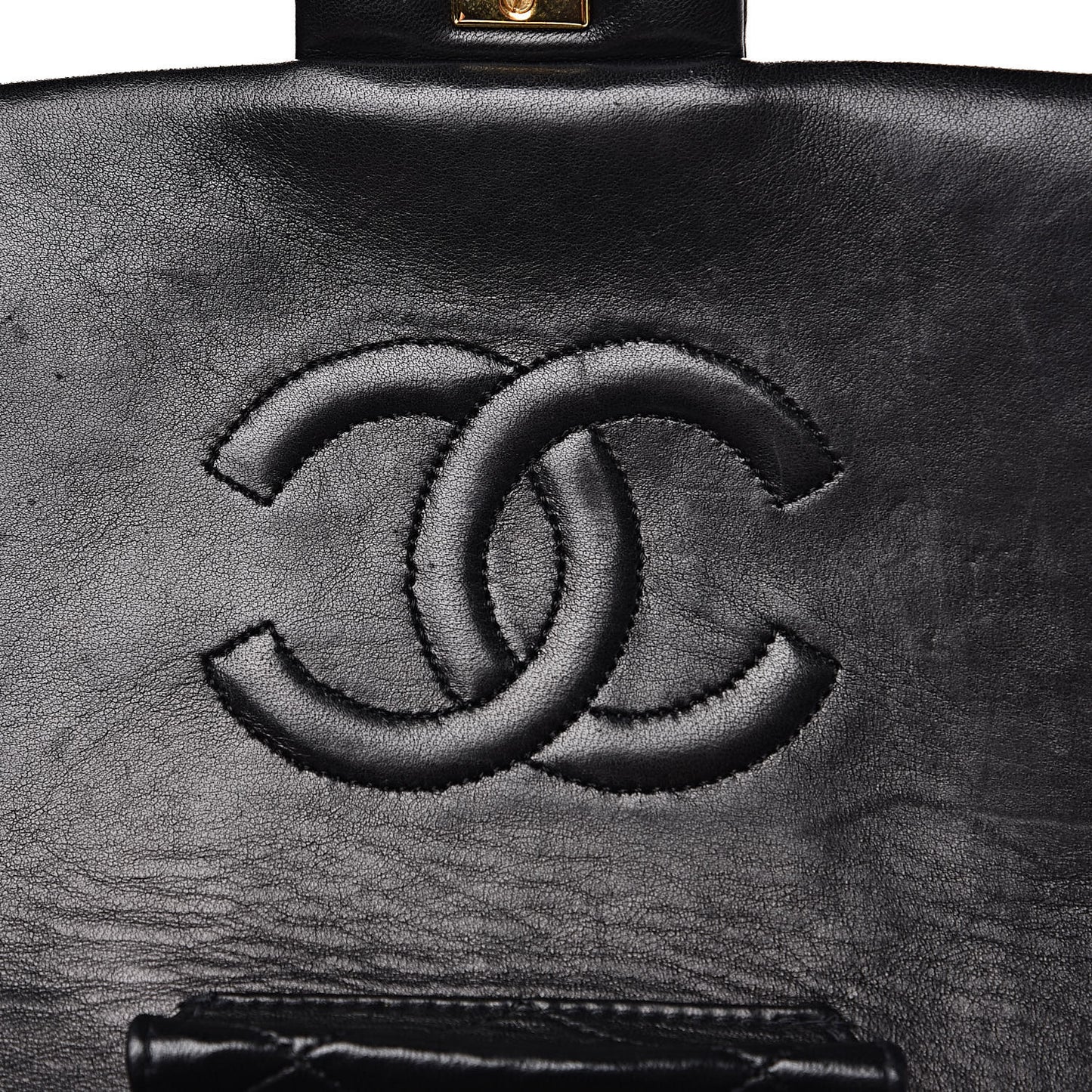 Lambskin Quilted Medium Single Flap Black