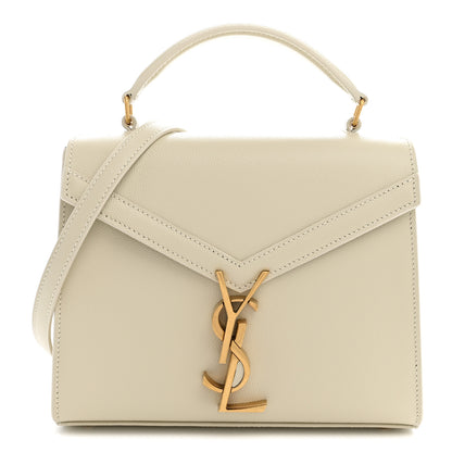 Saint Laurent Grain de Poudre Mini Classic Monogram Cassandra Top Handle Vintage White 1 of 9